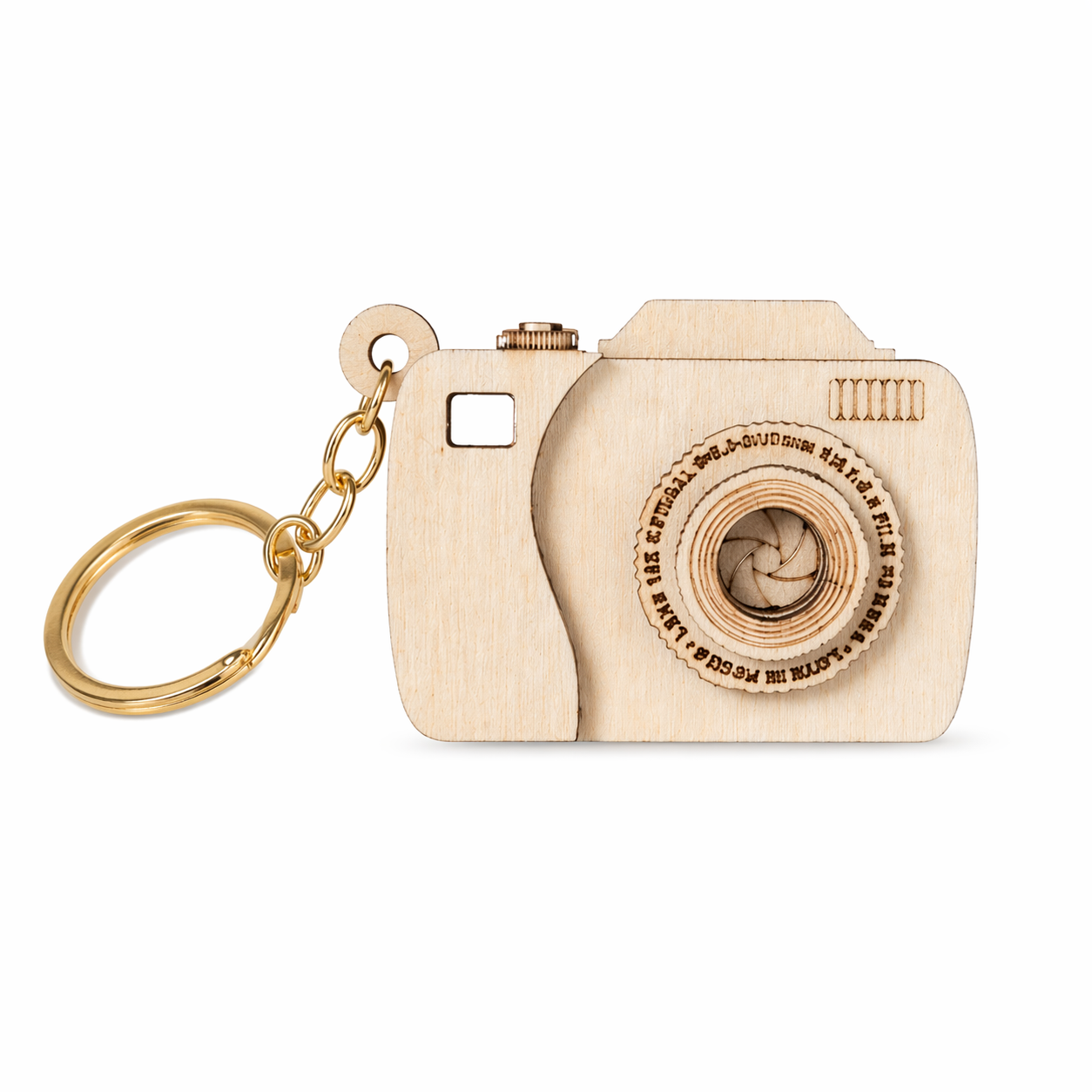 Portachiavi Fotocamera Personalizzato in Legno – Regalo Unico con Foto o Dedica
