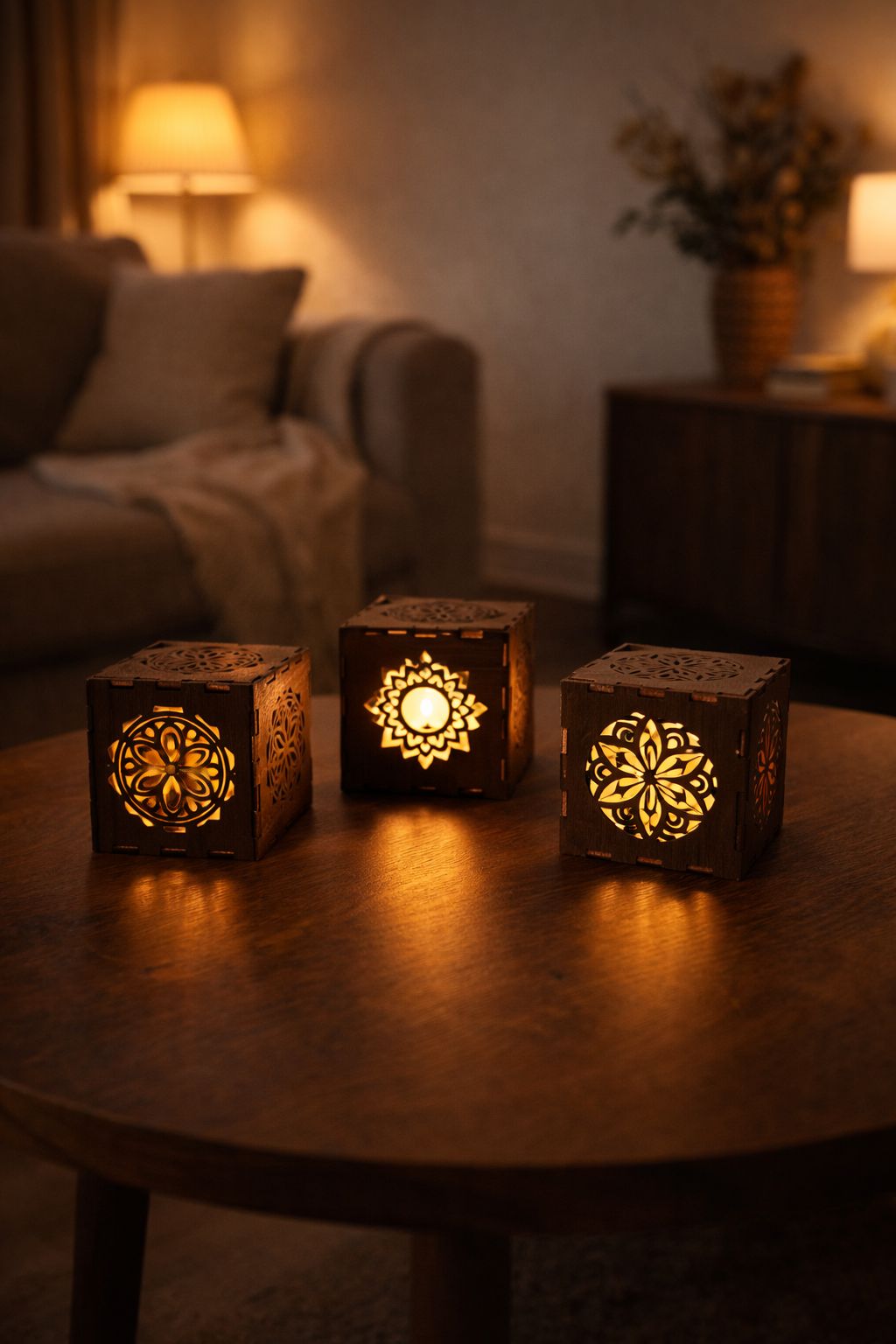 Luce d’Incanto – Set Portacandele Artigianali con 3 Candele LED Incluse