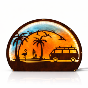 Lampada artigianale in legno – Camping